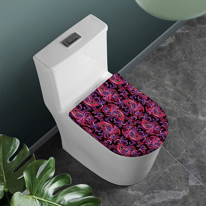 Purple Paisley Pattern Print Toilet Lid Cover
