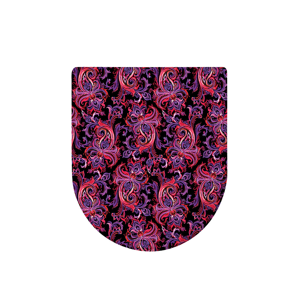 Purple Paisley Pattern Print Toilet Lid Cover