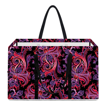 Purple Paisley Pattern Print Utility Tote Bag
