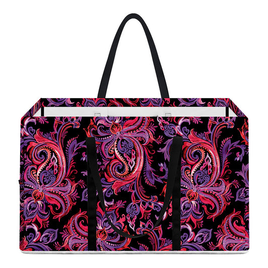 Purple Paisley Pattern Print Utility Tote Bag