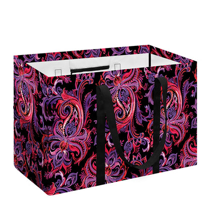 Purple Paisley Pattern Print Utility Tote Bag