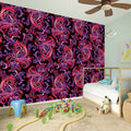 Purple Paisley Pattern Print Wall Sticker