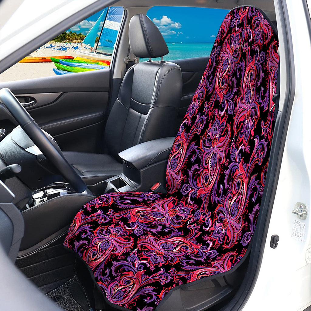 Purple Paisley Pattern Print Waterproof Car Seat Cover