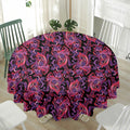 Purple Paisley Pattern Print Waterproof Round Tablecloth