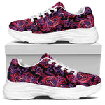 Purple Paisley Pattern Print White Chunky Shoes