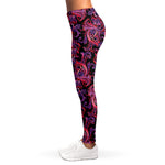 Purple Paisley Pattern Print Women's Leggings