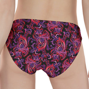 Purple Paisley Pattern Print Women's Panties