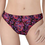 Purple Paisley Pattern Print Women's Thong