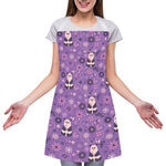 Purple Panda And Flower Pattern Print Adjustable Apron