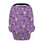 Purple Panda And Flower Pattern Print Baby Seat Cover
