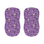 Purple Panda And Flower Pattern Print Bar Stool Covers