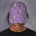 Purple Panda And Flower Pattern Print Baseball Cap
