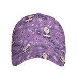 Purple Panda And Flower Pattern Print Baseball Cap