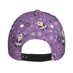 Purple Panda And Flower Pattern Print Baseball Cap