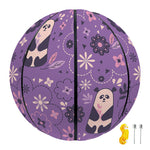 Purple Panda And Flower Pattern Print Basketball