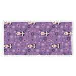 Purple Panda And Flower Pattern Print Beach Towel