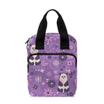 Purple Panda And Flower Pattern Print Bible Tote Bag