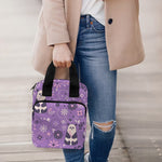 Purple Panda And Flower Pattern Print Bible Tote Bag