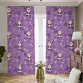 Purple Panda And Flower Pattern Print Dimout Pencil Pleat Curtains