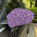 Purple Panda And Flower Pattern Print Car Side Mirror Covers