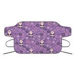 Purple Panda And Flower Pattern Print Car Windshield Snow Cover