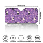 Purple Panda And Flower Pattern Print Car Windshield Sun Shade