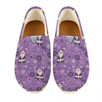 Purple Panda And Flower Pattern Print Casual Shoes