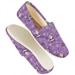 Purple Panda And Flower Pattern Print Casual Shoes