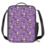 Purple Panda And Flower Pattern Print Crossbody Lunch Bag