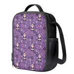 Purple Panda And Flower Pattern Print Crossbody Lunch Bag