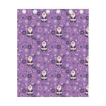 Purple Panda And Flower Pattern Print Curtain