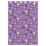 Purple Panda And Flower Pattern Print Curtain