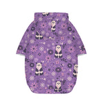 Purple Panda And Flower Pattern Print Dog Zip Up Hoodie