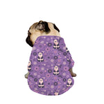 Purple Panda And Flower Pattern Print Dog Zip Up Jacket