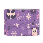 Purple Panda And Flower Pattern Print Drum Lamp Shade