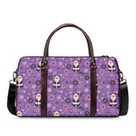 Purple Panda And Flower Pattern Print Duffle Bag