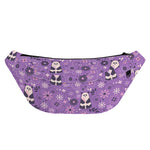Purple Panda And Flower Pattern Print Fanny Pack