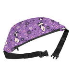 Purple Panda And Flower Pattern Print Fanny Pack