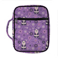 Purple Panda And Flower Pattern Print Front Pocket Bible Bag
