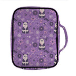 Purple Panda And Flower Pattern Print Front Pocket Bible Bag