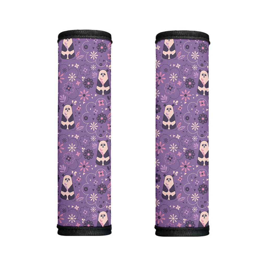 Purple Panda And Flower Pattern Print Handle Covers
