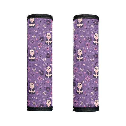Purple Panda And Flower Pattern Print Handle Covers