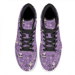 Purple Panda And Flower Pattern Print High Top Leather Sneakers