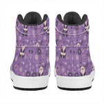 Purple Panda And Flower Pattern Print High Top Leather Sneakers