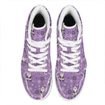 Purple Panda And Flower Pattern Print High Top Leather Sneakers