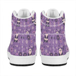 Purple Panda And Flower Pattern Print High Top Leather Sneakers