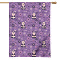 Purple Panda And Flower Pattern Print House Flag
