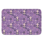 Purple Panda And Flower Pattern Print Indoor Door Mat