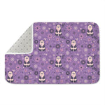 Purple Panda And Flower Pattern Print Indoor Door Mat