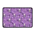 Purple Panda And Flower Pattern Print Kitchen Mat